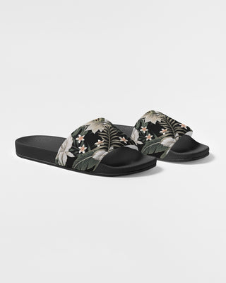 Women's Beach Slides Sandals - Black Hawaiian Lily Women's Shoes Berry Jane™