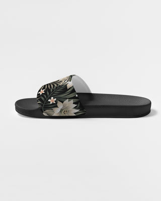 Women's Beach Slides Sandals - Black Hawaiian Lily Women's Shoes Berry Jane™