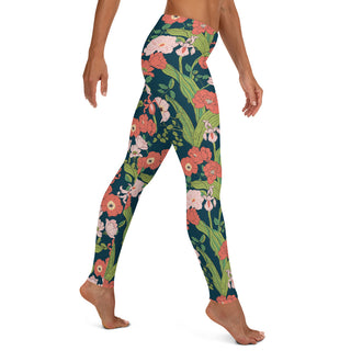 Women's Mid-Rise Swim Leggings, UPF 50 Seychelles Floral Swim leggings Berry Jane™