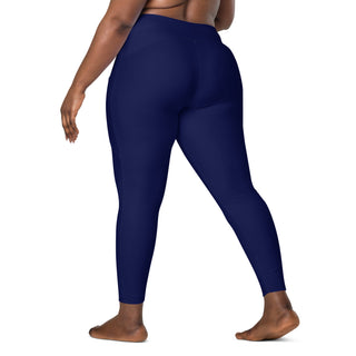 Berry Jane Womens Swim Pants w/Pockets UPF 50+ 7/8 Swim Leggings High Waisted, Navy Swim leggings Berry Jane™