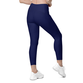 Berry Jane Womens Swim Pants w/Pockets UPF 50+ 7/8 Swim Leggings High Waisted, Navy Swim leggings Berry Jane™