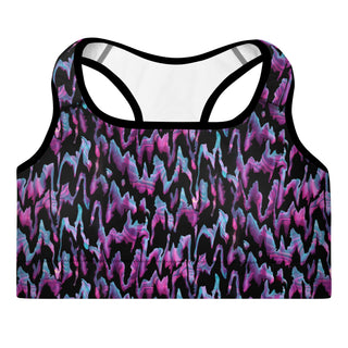 Women's Padded Sports Bra for Yoga, Active Workouts XS-2XL - 90s Abstract Sports Bra Berry Jane™
