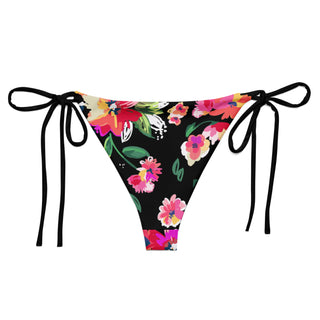 Recycled string bikini bottom, Rose Garden (Black) Berry Jane™