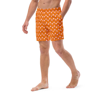 Men's UPF 50+ swim trunks, 60s Mod Floral Orange Swim Trunks Berry Jane™