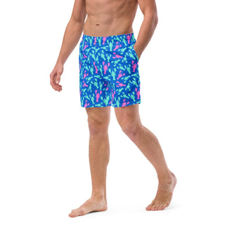 Men's UPF 50 Swim Trunks - Crawfish Party, Electric Blue Swim Trunks Berry Jane™