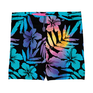 Tween Swim Cover-up Shorts, Ombre Hawaiian Hibiscus Girls Swim Shorts Berry Jane™