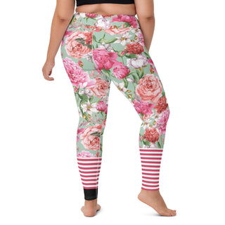 Women's Swim Leggings, UPF 50+ Shabby Roses - Paddle Board, SUP Swim leggings Berry Jane™