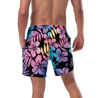 His Hers Matching Couples Swimsuit Set, Bikini + Swim Trunks - Ombre Hibiscus Floral Couples Matching Swimsuit Set Berry Jane™
