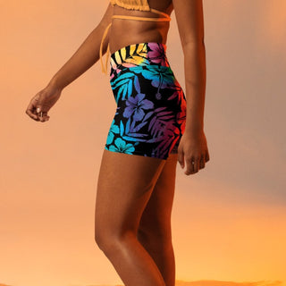 5" Swim Shorts UV Paddleboard Swim Shorts, Swim BoyShort - Ombre Floral Hibiscus swim shorts Berry Jane™