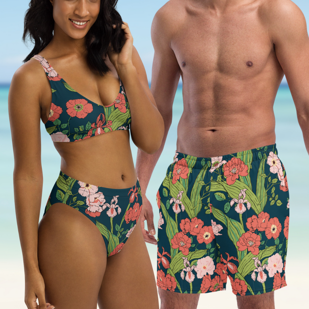 Swimming Sport Suit Couple Swimsuit Men's Shorts Women's Bikini