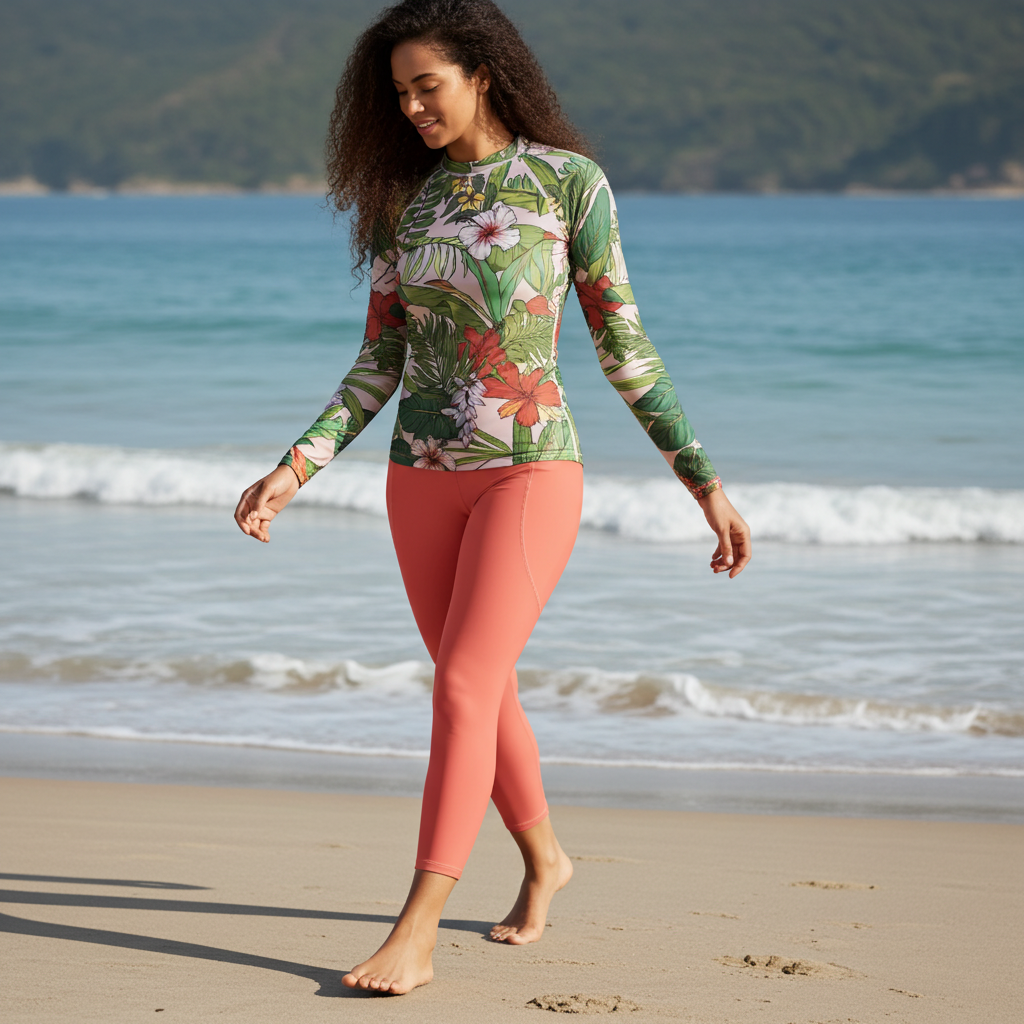 Women's UPF 50 Coral Swim Leggings with Pockets – Berry Jane™