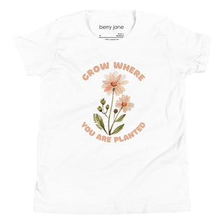 Girls Graphic Tee, Grow Where You are Planted T-Shirt Kids T-Shirts Berry Jane™