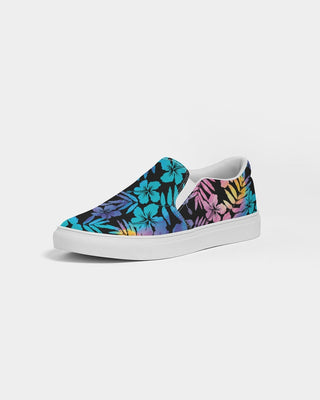 Women's Slip-On Canvas Shoes - Ombre Hawaiian Hibiscus Floral Women's Shoes Berry Jane™