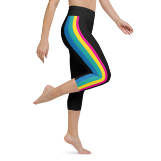 UPF 50 Rainbow Stripe Cropped Swim SUP Capri Leggings Swim leggings Berry Jane™