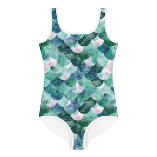 Toddler Girls (2T-7) Jade Green Mermaid Scales 1-Pc Swimsuit Kids Swimwear Berry Jane™