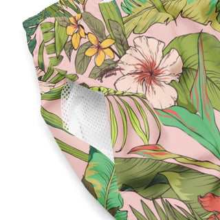 6.5" Quick Dry Swim Trunks Board Shorts with Lining UPF 50, Vintage Tropical Floral swim shorts Berry Jane™