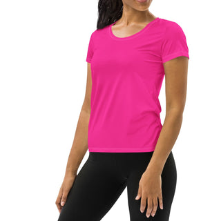 Hot Pink Women's Dry-Wicking Athletic T-shirt, Pickleball, Run, Surf T-Shirts Berry Jane™