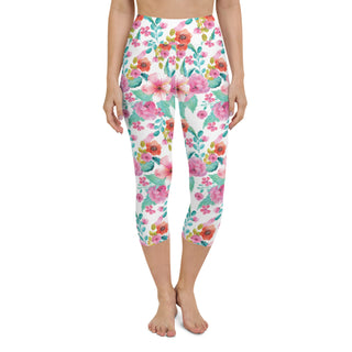 UPF 50 Surf Swim Paddleboard Leggings - Cropped Capri Length - Maui Floral Swim leggings Berry Jane™