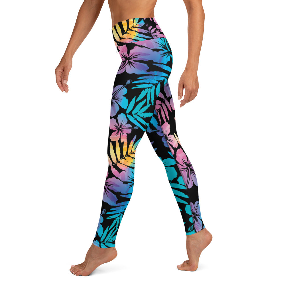 UPF 50 Surf, Paddle Board Swim Leggings Floral Hibiscus Hawaii
