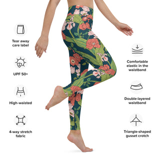 Women's Surf, Paddle board Swim Leggings UPF 50 - Seychelles Floral Swim leggings Berry Jane™