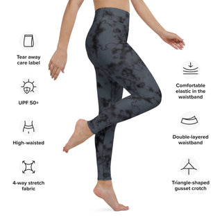 High Waist Butter Soft Yoga Legging - Black Marble Dye Yoga Leggings Berry Jane™