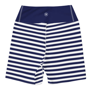 High Waist 5" Mid-Thigh Swim Shorts UPF 30 | Navy/White Stripe | Berry Jane swim shorts Berry Jane™