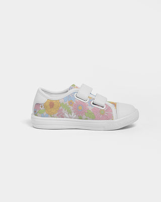 Girls Retro 70s Pastel Daisy Florals Kids Velcro Sneaker Kids Shoes Berry Jane™