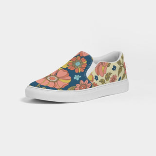 Women's Retro 70s Floral Flower Print Slip-On Canvas Shoe Women's Shoes Berry Jane™