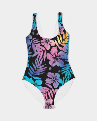 Women's 1 Pc. Ombre Hawaiian Hibiscus Floral One-Piece Swimsuit Swimsuit 1 Pc. Berry Jane™