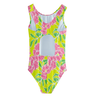 Tween Girls 1-Pc. Swimsuit, Pink Peonies Kids Swimwear Berry Jane™