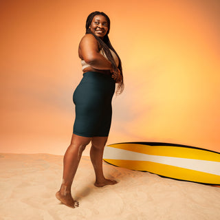 Women's UPF Long Swim Shorts SUP Paddle Board Swim Jammers - Seychelles Blue swim shorts Berry Jane™