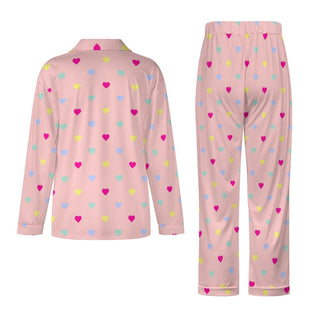 His and Hers Valentines Day PJs Pastel Hearts Print Pajamas Pajama Sets Berry Jane