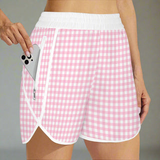 Lightweight Pastel Pink Gingham Board Shorts board shorts Berry Jane™