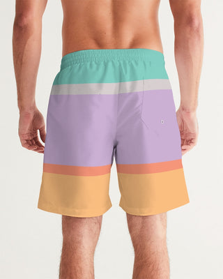 Men's 7" Inseam UPF 50 Swim Trunks, Desert Sunset Stripe Swim Trunks Berry Jane™