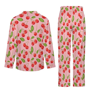 Women's Classic Pajama Set, Cherry Print Pajama Sets Berry Jane