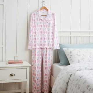 Women's Cute Pastel Chickens Jersey Knit Pajama Pants Set, Pink Women's Pajama Sets Berry Jane™