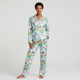 His Hers Turquoise Beach Christmas Pajamas, Tropical Christmas Pajama Set Women's Pajama Sets Berry Jane