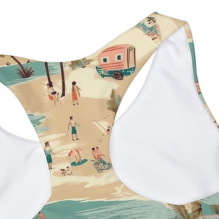 Girls Two Piece Swimsuit - Vintage 50s Retro Beach Girls Swimwear Berry Jane