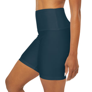7" High Waisted Long Swim Shorts, Seychelles Floral Blue swim shorts Berry Jane