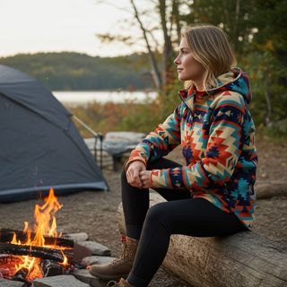 Women’s Southwestern Fleece Hoodie Shacket – Cozy Western Style Women's Jackets Berry Jane™