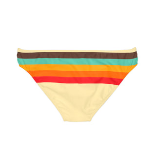 Women's 70s Retro Stripe Vintage Vibes Bikini bottoms, Mellow Yellow Swimsuit Bottoms Berry Jane