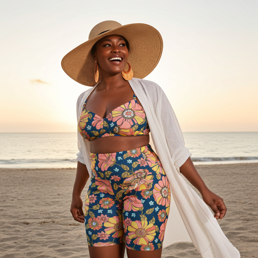 Plus Size Men's Swim Shorts - Quick-Dry Print Bathing Suits With Elastic Waistband & Pockets For Beach & Pool