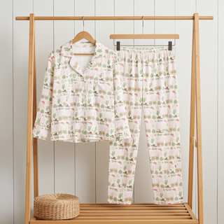 Women's Cute Country Western Pastel Jersey Knit Pajama Pants Set Women's Pajama Sets Berry Jane™