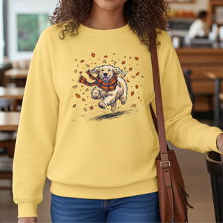 Happy Fall, Happy Golden Retriever Autumn Leaves Sweatshirt Sweatshirts Berry Jane™