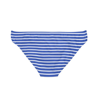 Loop Tie String Bikini Bottoms, Nautical Blue Beach Stripe Swimsuit Bottoms Berry Jane