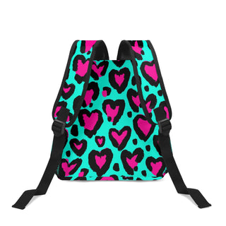 Kids Double Pocket Mini Kids Backpack, Leopard Hearts Backpacks Berry Jane