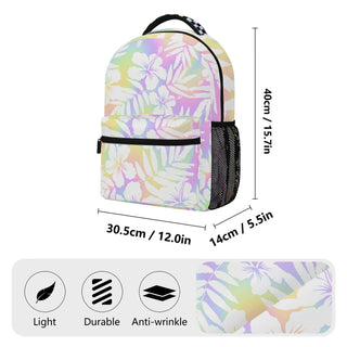 Kids Large Pastel Rainbow Hibiscus Checkered Backpack Backpacks Berry Jane