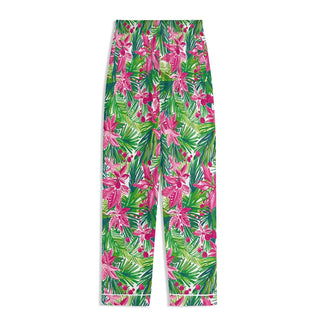 Women's Hawaiian Christmas Pajama Set, Floral Poinsettia, Pink and Green Women's Pajama Sets Berry Jane