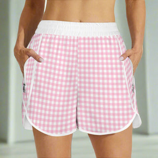 Pastel Pink Gingham Swim Shorts