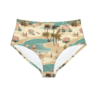 Women's Retro 50s Vintage Beach High-Waist Bikini Bottom Swimsuit Bottoms Berry Jane